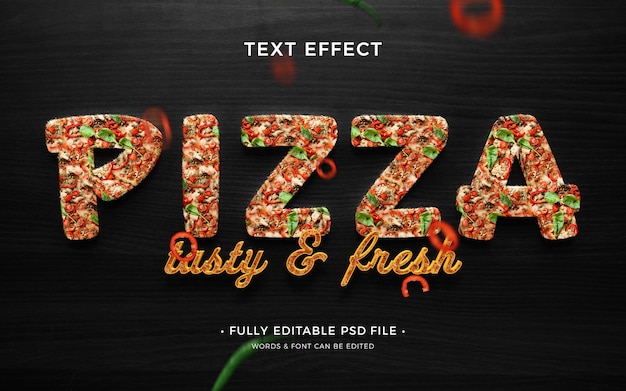 PSD effet de texte de pizza