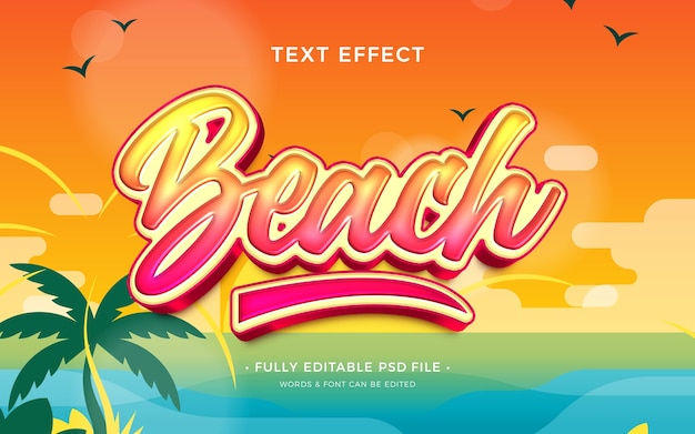 PSD effet de texte de plage