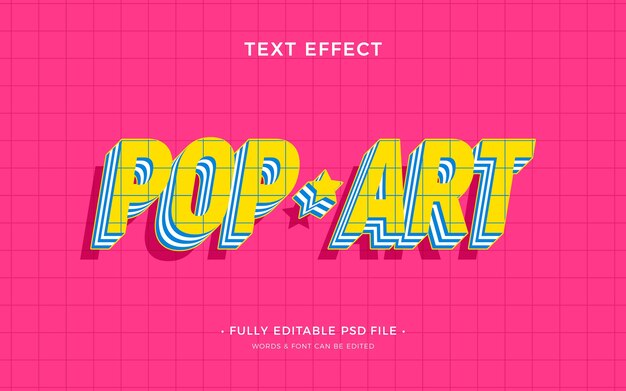 PSD effet de texte pop art