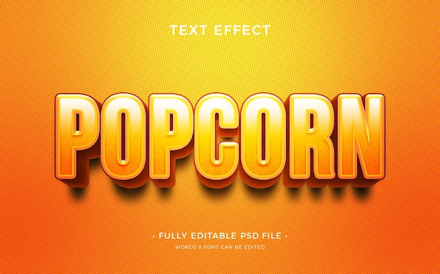 PSD effet de texte pop-corn