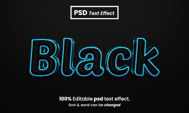 Effet De Texte Premium Psd Modifiable 3d Noir