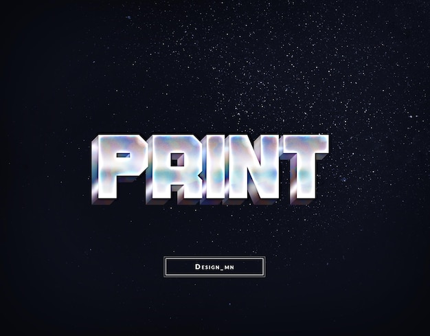 Effet de texte PRINT 3d et effet de texte modifiable