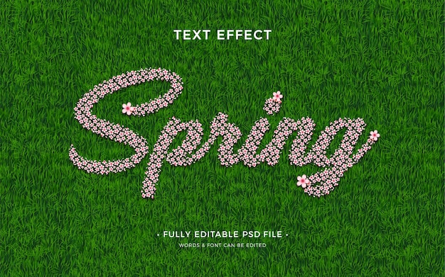 PSD effet de texte de printemps