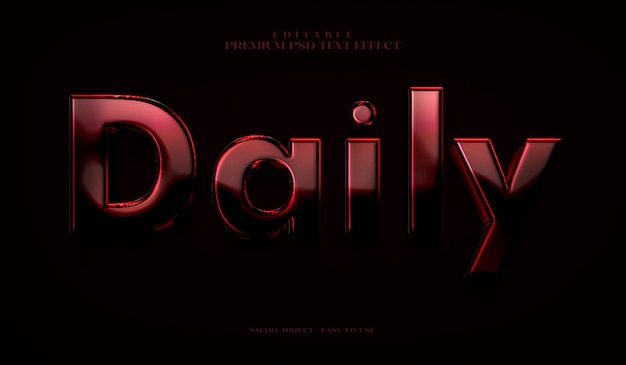 Effet de texte PSD 3D premium éditable quotidiennement