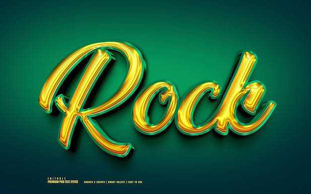 Effet De Texte Psd 3d Premium Rock