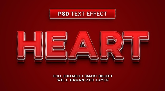Effet de texte PSD coeur