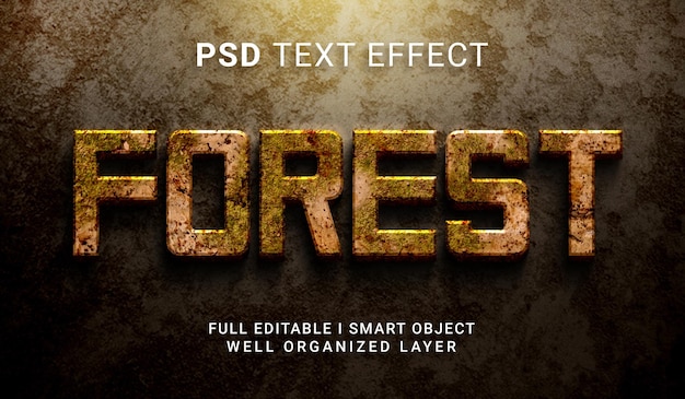 PSD effet de texte psd forêt