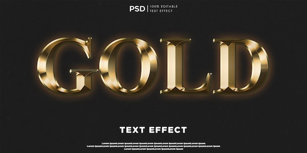 Effet De Texte Psd Gold Entièrement Modifiable