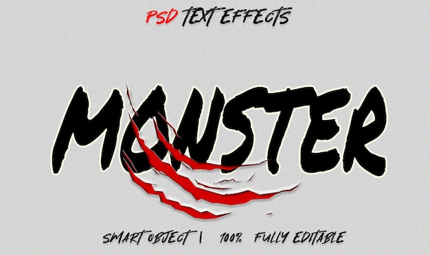 PSD effet de texte psd griffe monstre