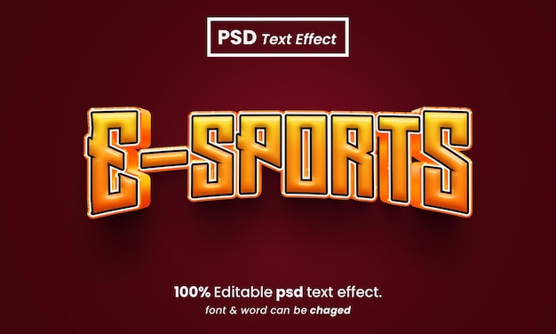 PSD effet de texte psd modifiable en 3d premium coloré esports