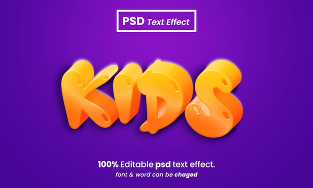 Effet De Texte Psd Modifiable 3d Premium Pour Enfants