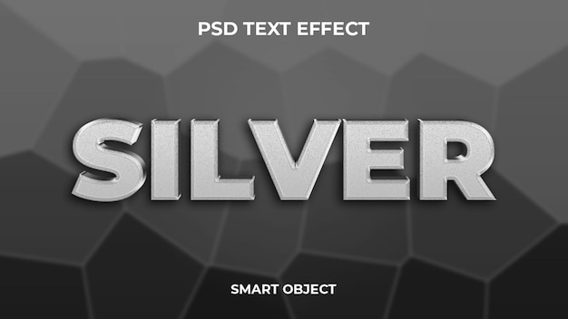 effet de texte psd modifiable en argent