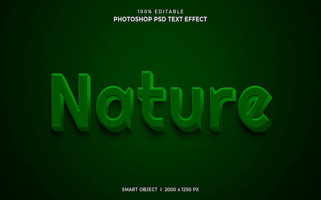 Effet de texte psd modifiable Nature 3d