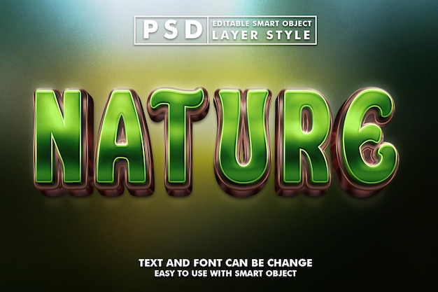 Effet De Texte Psd Modifiable Nature