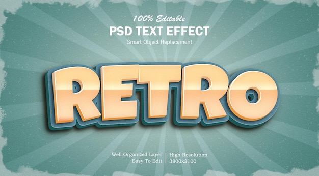 Effet De Texte Psd Modifiable De Style Rétro