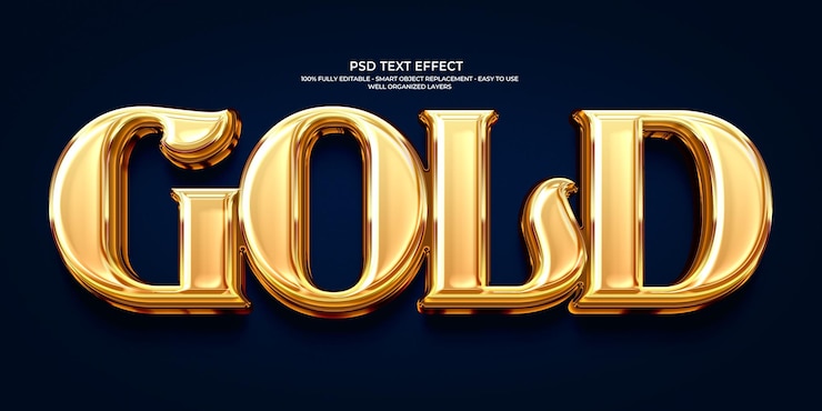PSD effet de texte psd en or