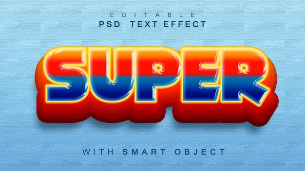 L'effet De Texte Psd Peut être Modifié Avec Un Objet Intelligent Avec Un Dégradé De Couleur