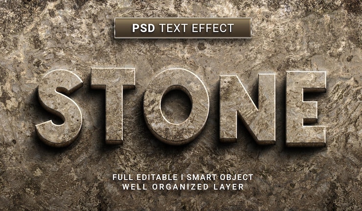 PSD effet de texte psd en pierre