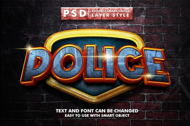 PSD effet de texte psd police 3d avec objet intelligent