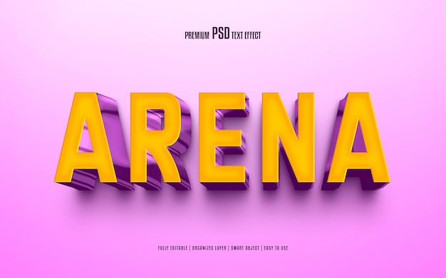 PSD effet de texte psd premium modifiable arena 3d