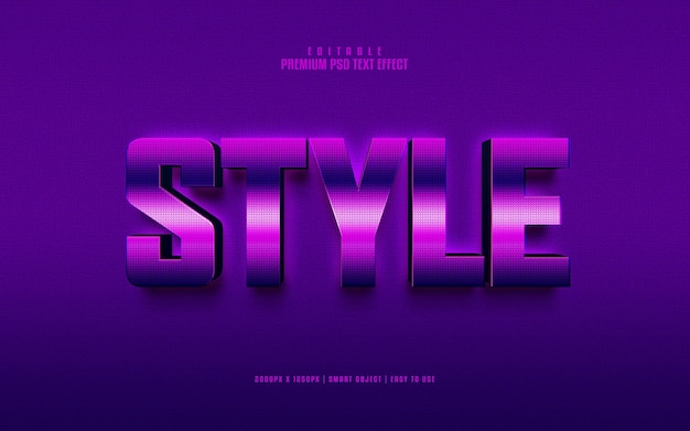 Effet de texte psd premium modifiable en métal de style