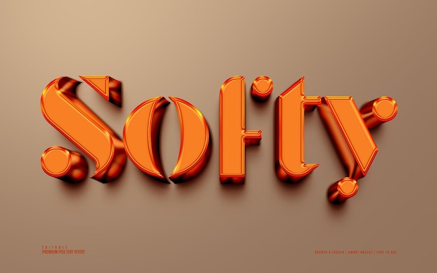 PSD effet de texte psd premium modifiable softy 3d