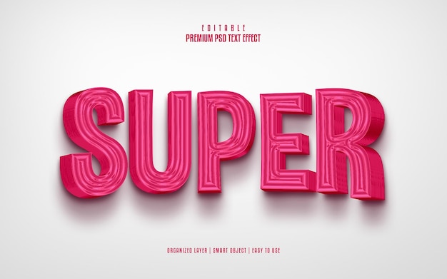 Effet De Texte Psd Premium Modifiable Super 3d