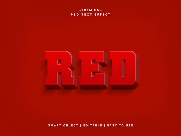 Effet De Texte Psd Premium Rouge