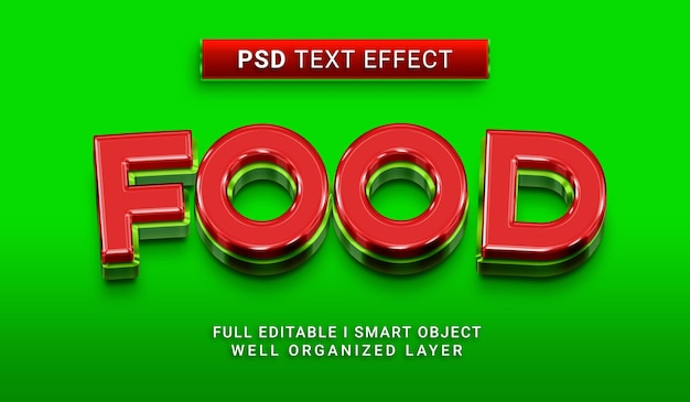 PSD effet de texte psd de style 3d alimentaire