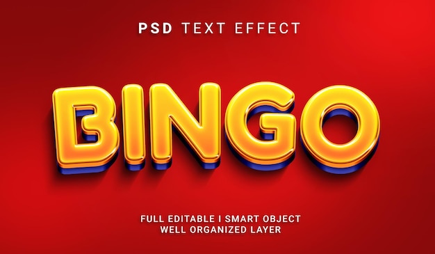 PSD effet de texte psd de style bingo 3d