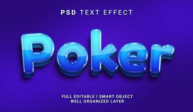 Effet De Texte Psd De Style Poker 3d