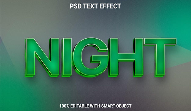 Effet de texte PSD vert nuit