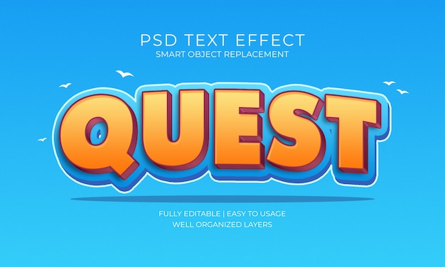 PSD effet texte de quête