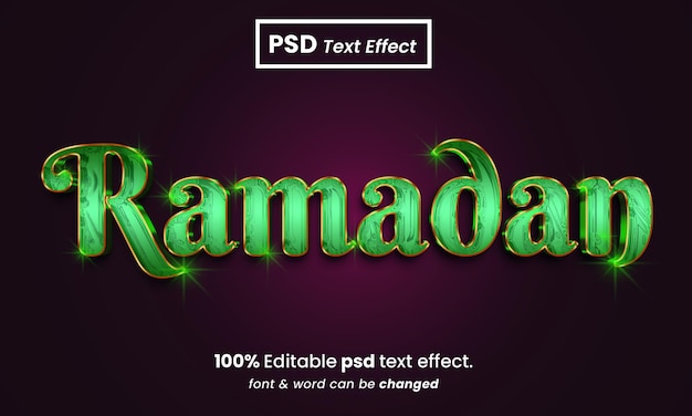 Effet De Texte Ramadan Kareem 3d Modifiable