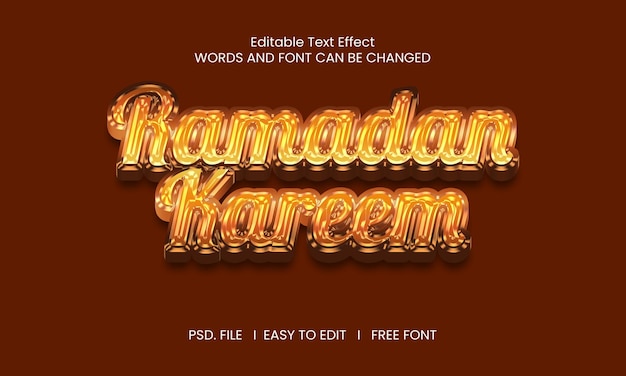 Effet De Texte Ramadan Kareem Psd