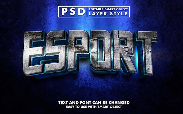 PSD effet de texte réaliste esport 3d premium psd