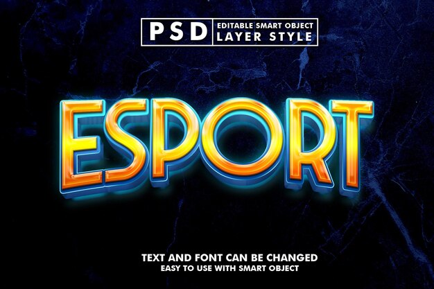 Effet De Texte Réaliste Esport 3d Premium Psd