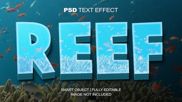 PSD effet de texte de récif