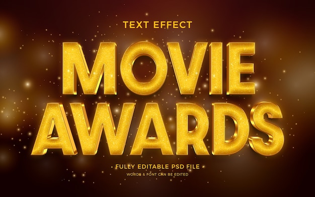 Effet de texte de récompense de film