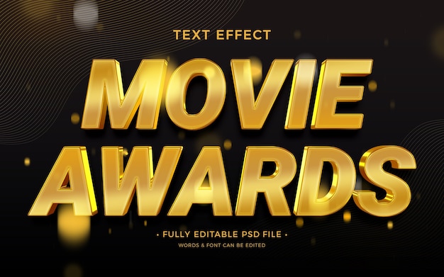 Effet de texte de récompense de film