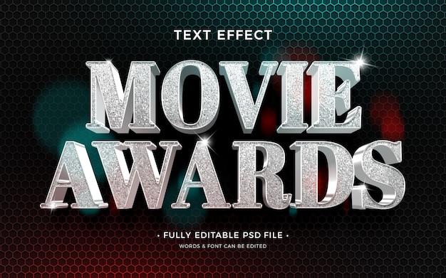 Effet de texte de récompense de film