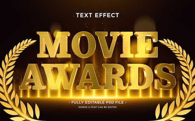 Effet de texte de récompense de film