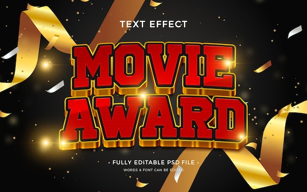 Effet de texte de récompense de film