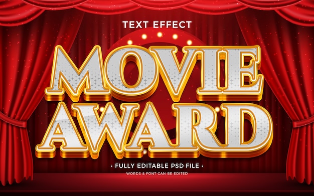 Effet de texte de récompense de film