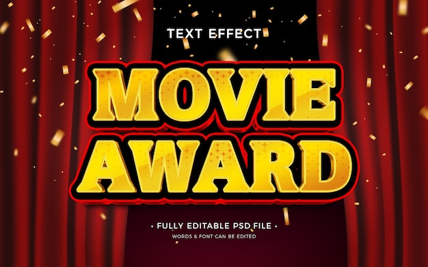 Effet de texte de récompense de film