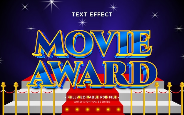Effet de texte de récompense de film