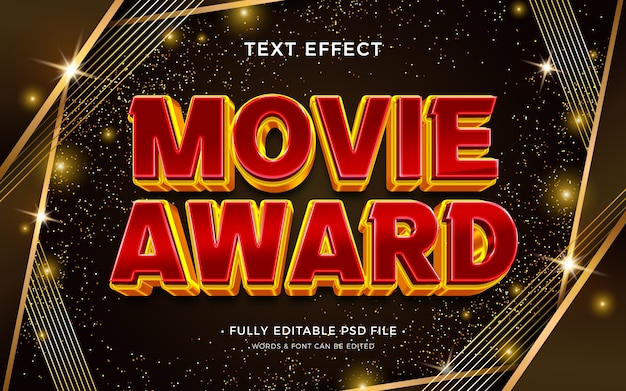Effet de texte de récompense de film