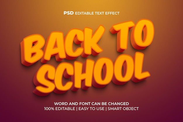 Effet de texte de retour à l'école