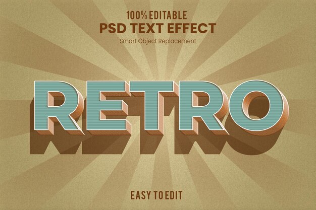 PSD effet de texte rétro 3d