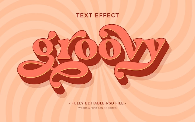 PSD effet de texte rétro groovy